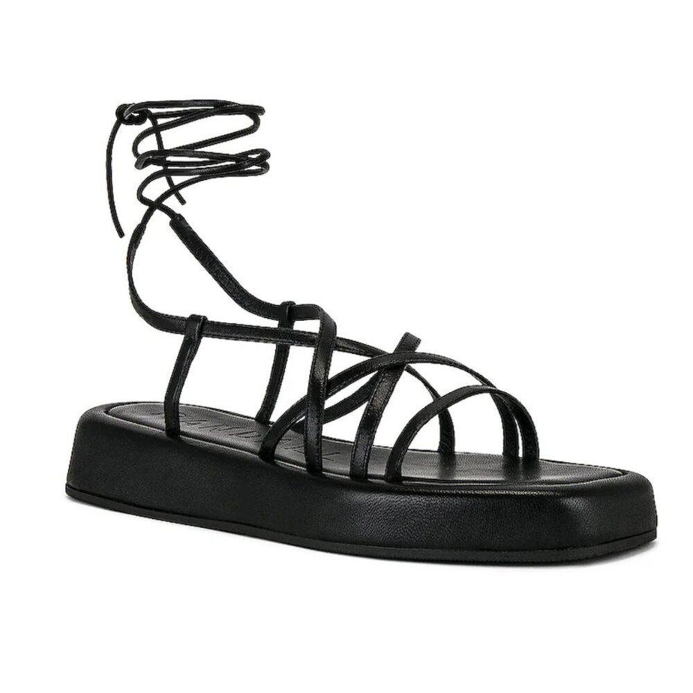 LOEFFLER RANDALL Beau Platform Strappy Sandals, Black, 7.5